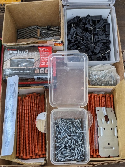 Simpson 6" truss screws, TrapEase screws, Universal fasteners, and mores.