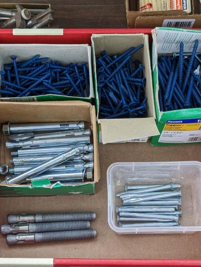 Concrete screws and anchors, longest screw is 4" and longest anchor is 4-1/2"