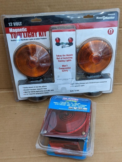 NIP 12 volt magnetic towing light with a 20' four pin wiring harness, scratch resistant magnet