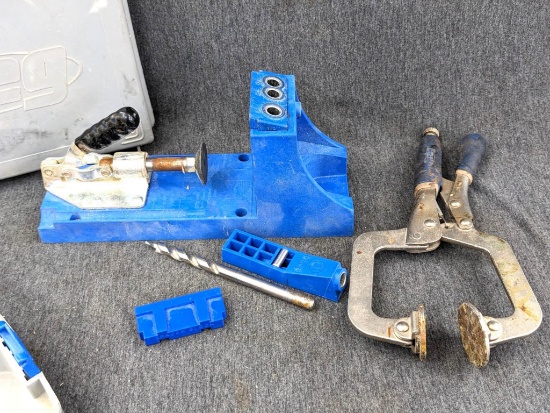 Kreg Jig K4 system w/ Kreg clamp, drill bit, drill guide, and more.