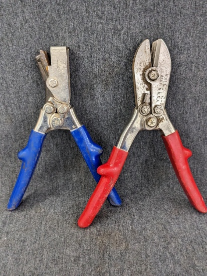 Malco C-1 stovepipe crimper, and Malco JCC triangle nippers