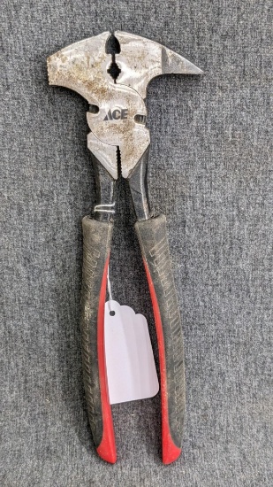 ACE 11" fencing pliers w/ good jaws, show little use.