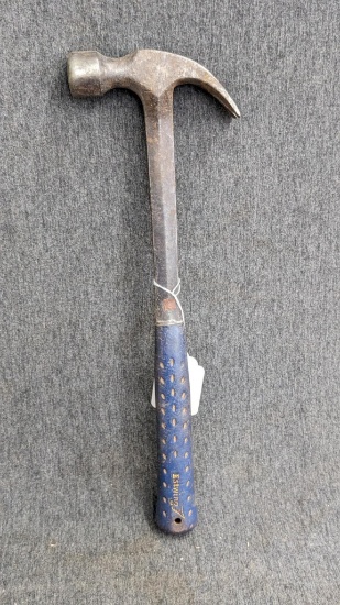 Estwing claw hammer, measures 16" long, and is good used condition w/ no chips noted on handle or