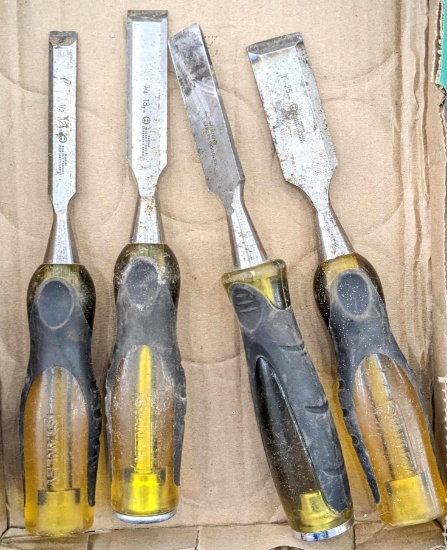 Stanley and Ace wood chisels, up to 1". Will sharpen up nicely!