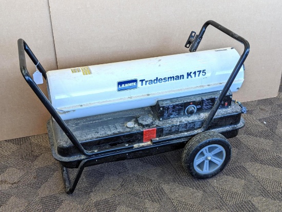 L.B.White Tradesman K175 torpedo or salamander style heater with automatic temperature control, runs