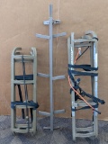 Two 4' tree stand climbing sticks and a set of four aluminum Ameristep rapid rails tree stand