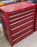 Remline XOL series 6 drawer tool cabinet w/ two keys and some contents in drawers; see pics for