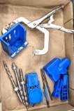 Kreg Jig K3 system, 3 drill bits, and other parts and pieces as pictured.