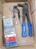 Pop rivet gun w/ two boxes of pop rivets.