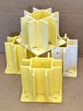 Four Safety boot guard rail bases, Guard rail system Takes 2x4s rails. Center hole measures