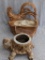 Maddux of Calif bird planter and precocious turtle planter. Bird planter measures 10