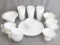 Vintage Harvest Grape milk glass tumblers, coffee cups, candle holder, one 10