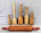 Vintage rolling pins with red handles is 17