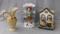 Vintage Lipper & Mann wall pocket, and two 6-1/2