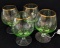 Set of 4 gold rimmed liqueur glasses with applied bases stand 4-1/2