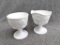 Grape pattern pedestal cream and sugar. May be Indiana Grape pattern. Measure 4-1/2