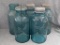 Bail top and other blue Ball jars. Look to be 2qts. Some zinc lids included.