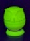 Fenton Green Satin or Green Custard Uranium Glass Fairy Lamp. Is about 4