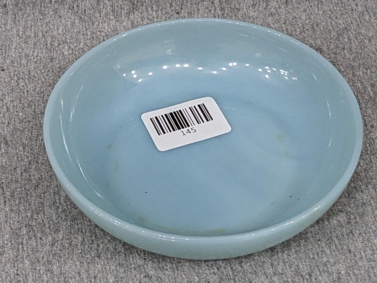Vintage Fire King Delphite Blue soup bowl; measures 6-1/2" x 1-1/2".