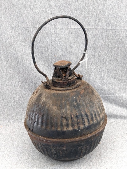 Vintage flare or smudge pot approximately 12" tall over handle