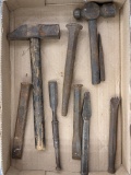 Cross pean and ball pean hammers, punches, more. The longest piece is approx 10