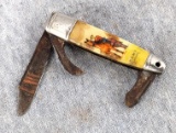 Vintage miniature RCMP Canada Royal Canadian Mounted Police pocket knife was made by Richards of