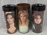 Vintage Charlie's Angles tumblers, set of 3; each measures 6-1/2