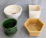Three Haeger planters and another; largest measures 6-1/2