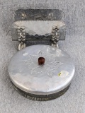 Hammered aluminum napkin holder is 6