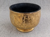 Eye catching planter is marked 24KT Gold Made in USA. Measures about 4