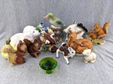Cute animals and wildlife for display in and around your house, including an awesome green mushroom