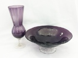 Beautiful footed fruit bowl and 10