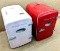 Two Frigidaire electric six can refrigerators or coolers. Each comes with cord and shelf and