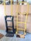 Two hand carts, one is a Harper hand cart with an adjustable position handle, the other also has an