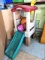 Step kids slide or treehouse and a couple basketballs. The playhouse stands 56