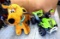 Battery operated Scooby Doo ride-on toy. Charging cord not included. Also, sporty green battery