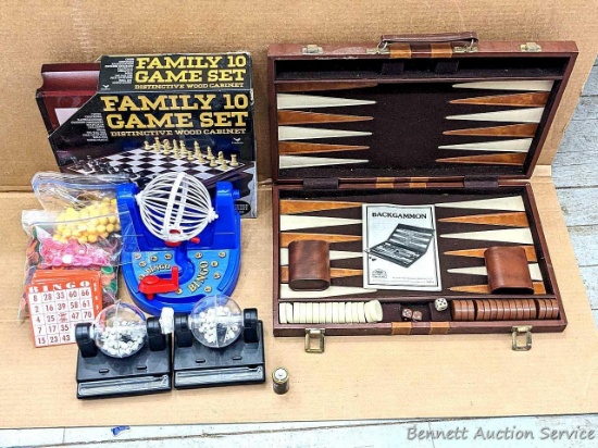 Family game set, bingo set, lotto-matic, more.