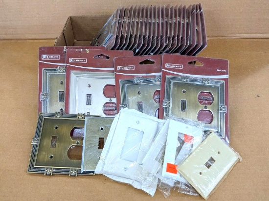 Liberty and other outlet covers, most are a matching satin bronze finish incl. switch duplex, switch