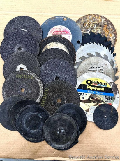 Grinding wheels, and saw blades incl. 6" square arbor cut off wheels, and saw blades up to 7-1/4"