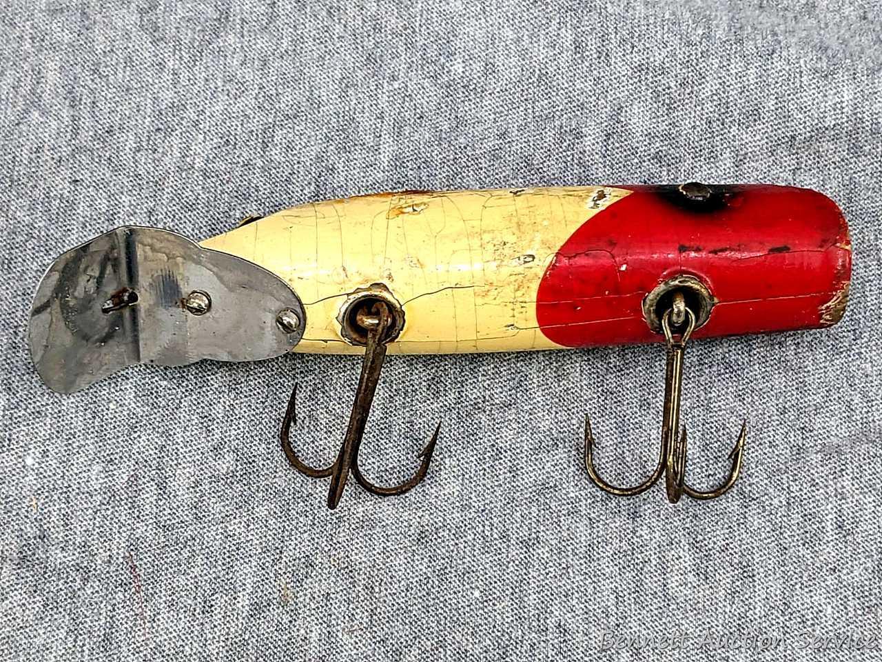 Two antique wooden fishing lures incl South Bend | Proxibid
