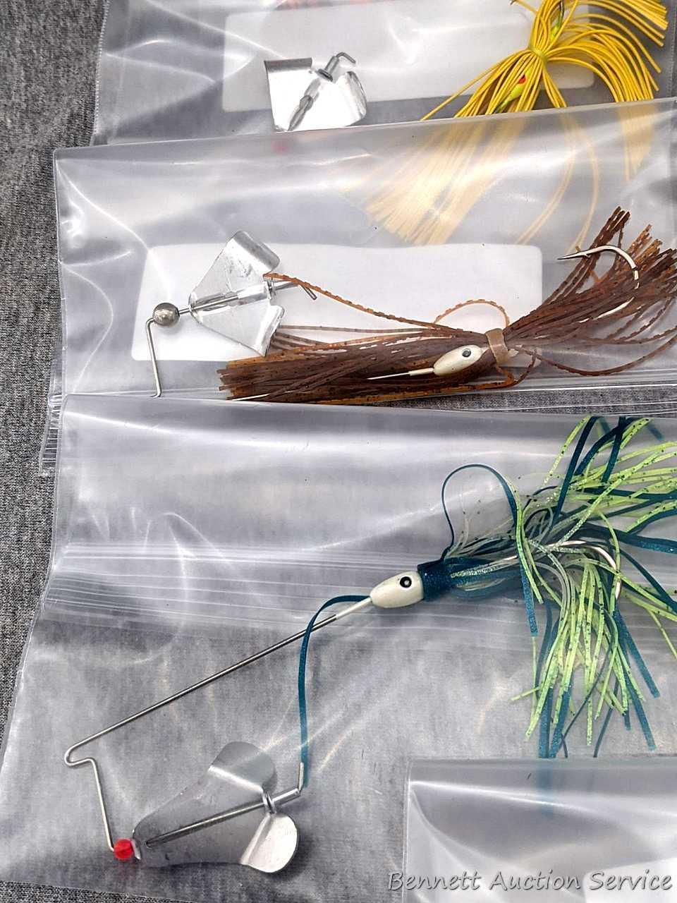 9 buzz bait fishing lures, larger ones about