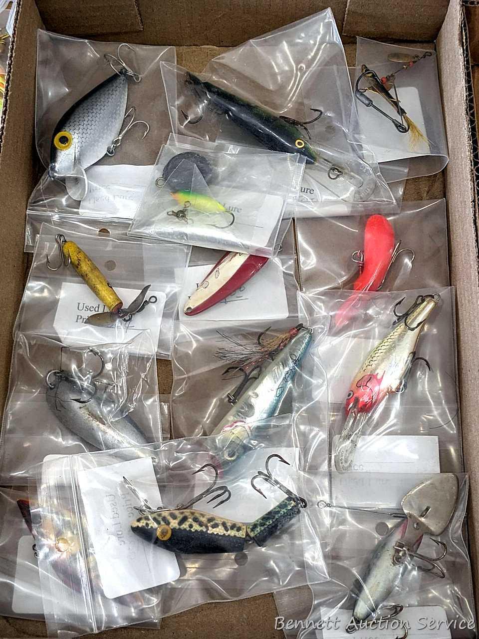 Fishing lures incl vintage jointed L&S