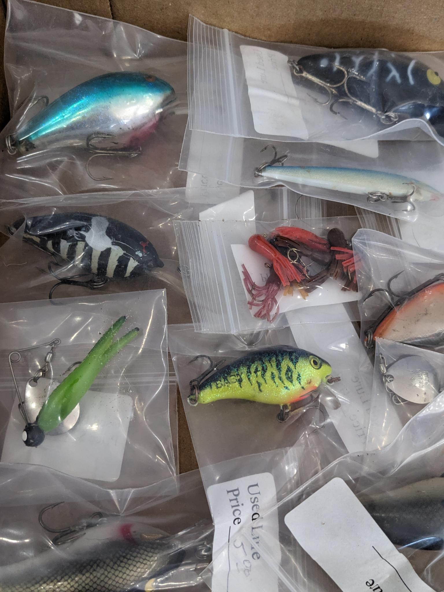 Vintage and newer fishing lures up to approx