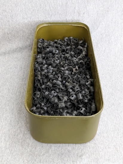 14" ammo spam can containing machine gun belt links which fit 7.62mm cartridges.