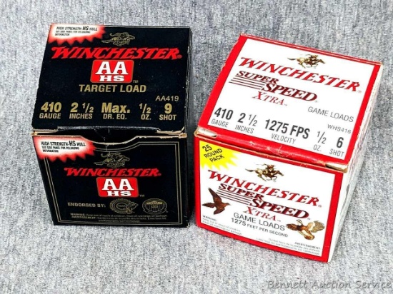 29 rounds of Winchester .410 gauge shotshells, 14 rounds have no. 6 shot and 15 have no. 9 shot.