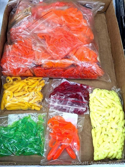 16-1/2" x 11" box of soft plastic tackle in bags