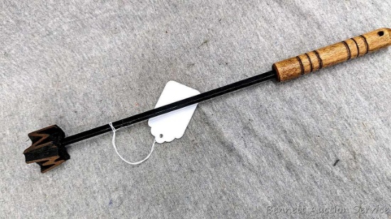 Steak branding iron for rare, medium, or well done meats. Measures 16" overall. Letters are 1-1/4"