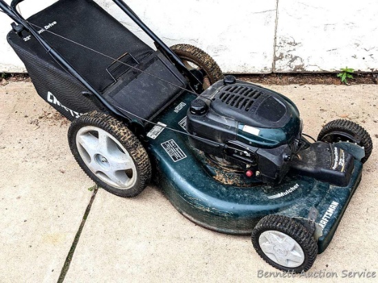 Craftsman Power Gear Drive mulcher lawn mower has a 22" cut. Has compression but couldn't get it
