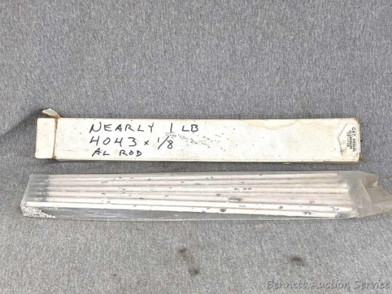 Nearly 1 lb. 4043 x 1/8 aluminum welding rods.