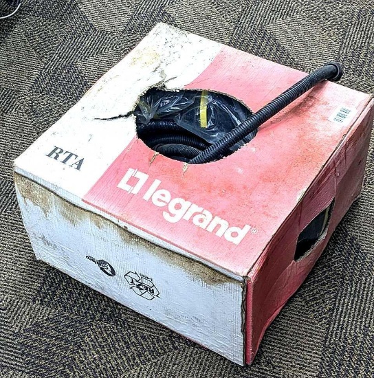 Mostly full box of Legrand 3/4" solid wire loom in No. 63724 and comes with a bunch of loom ends.